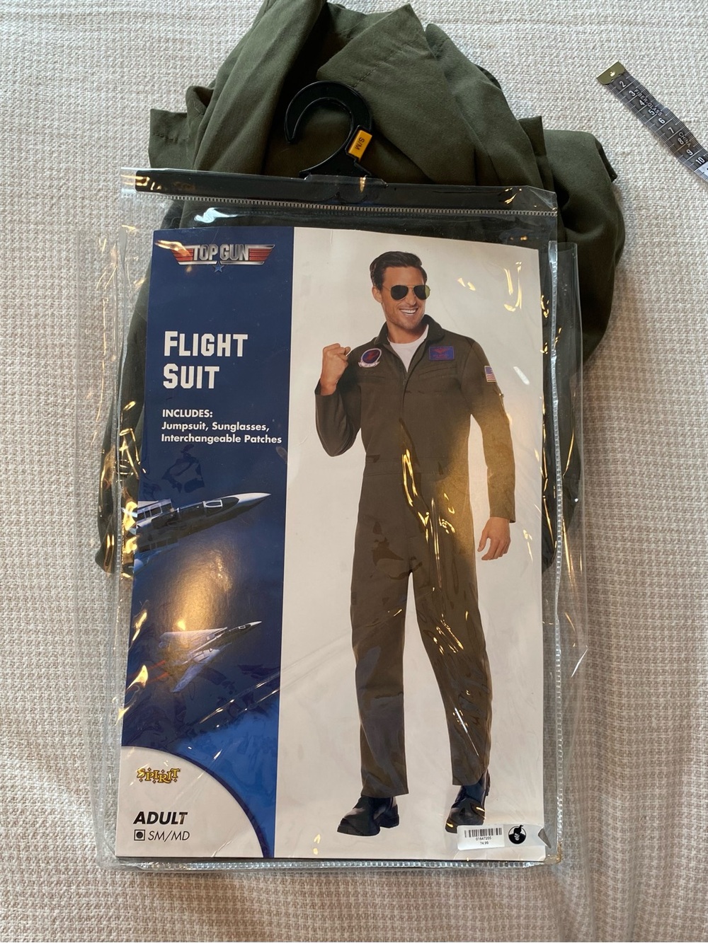 Spirit Men's Olive Green Top Gun Flight Suit Costume
